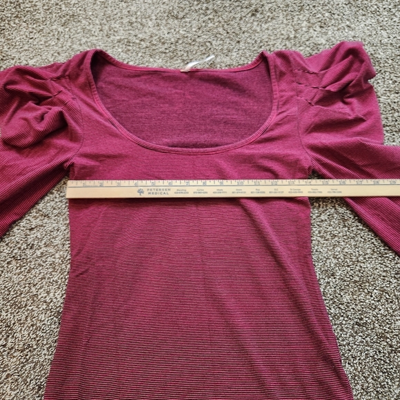 Free People Penelope Puff Long Sleeve Striped Tee Size Medium - Picture 6 of 7